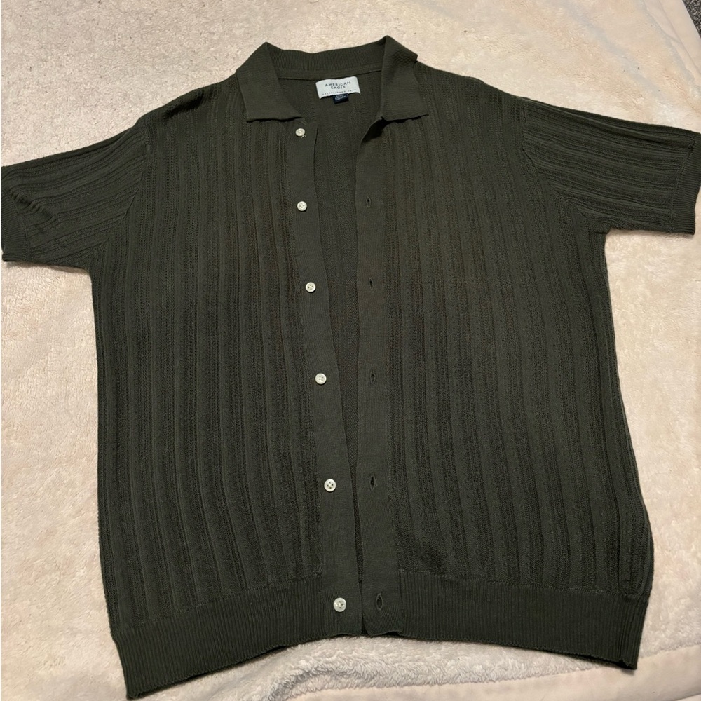 American Eagle Sweater Polo Button Up